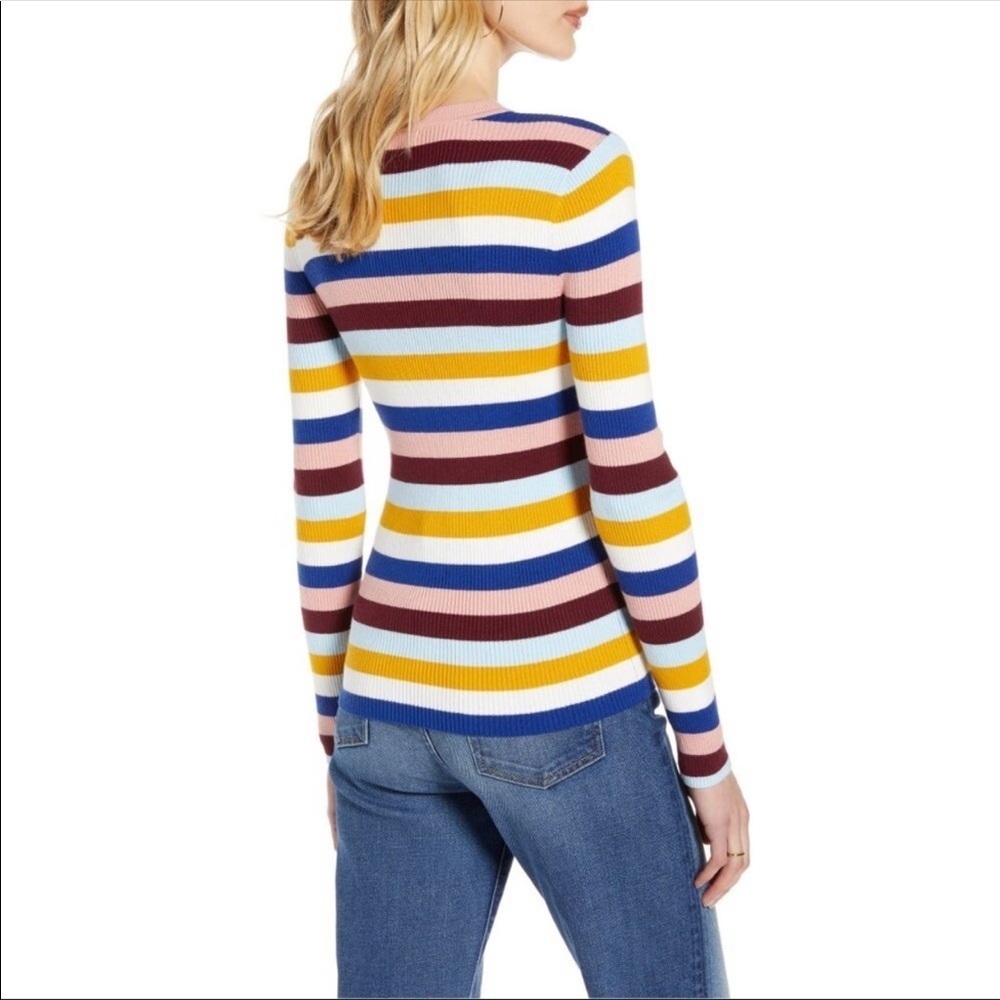 Halogen Striped Ribbed Knit Sweater L - Picture 14 of 16
